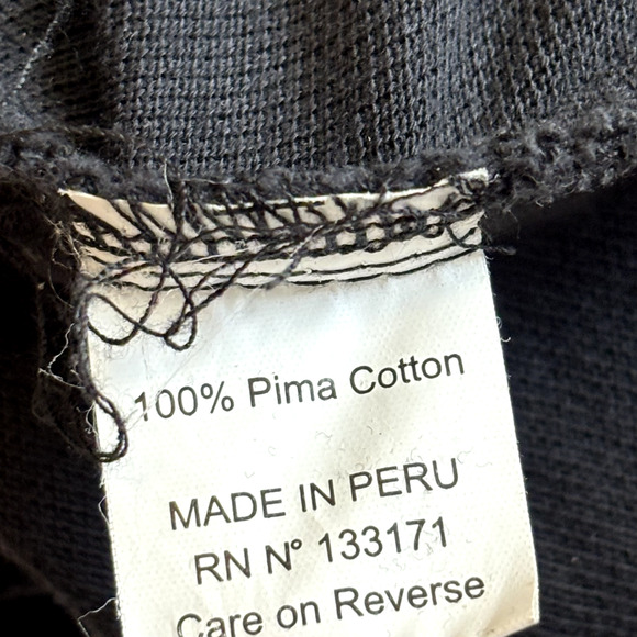 Planet OS Collared Button Tunic Black Dress 100% Pima Cotton Grunge Boho - Picture 5 of 12